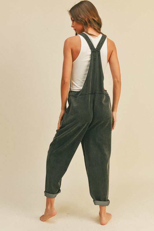 Washed Black Overalls