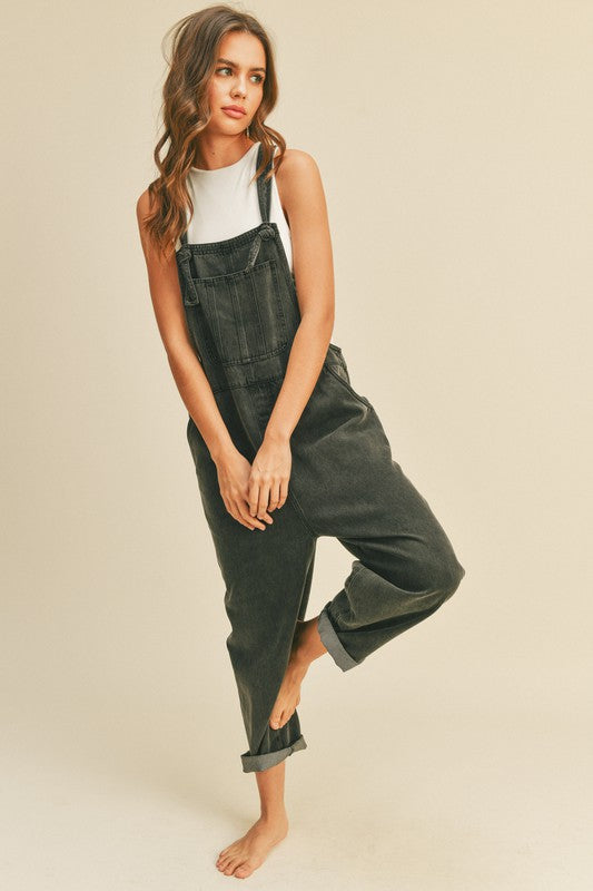Washed Black Overalls