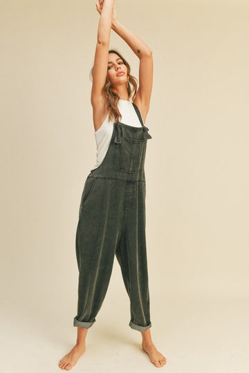 Washed Black Overalls