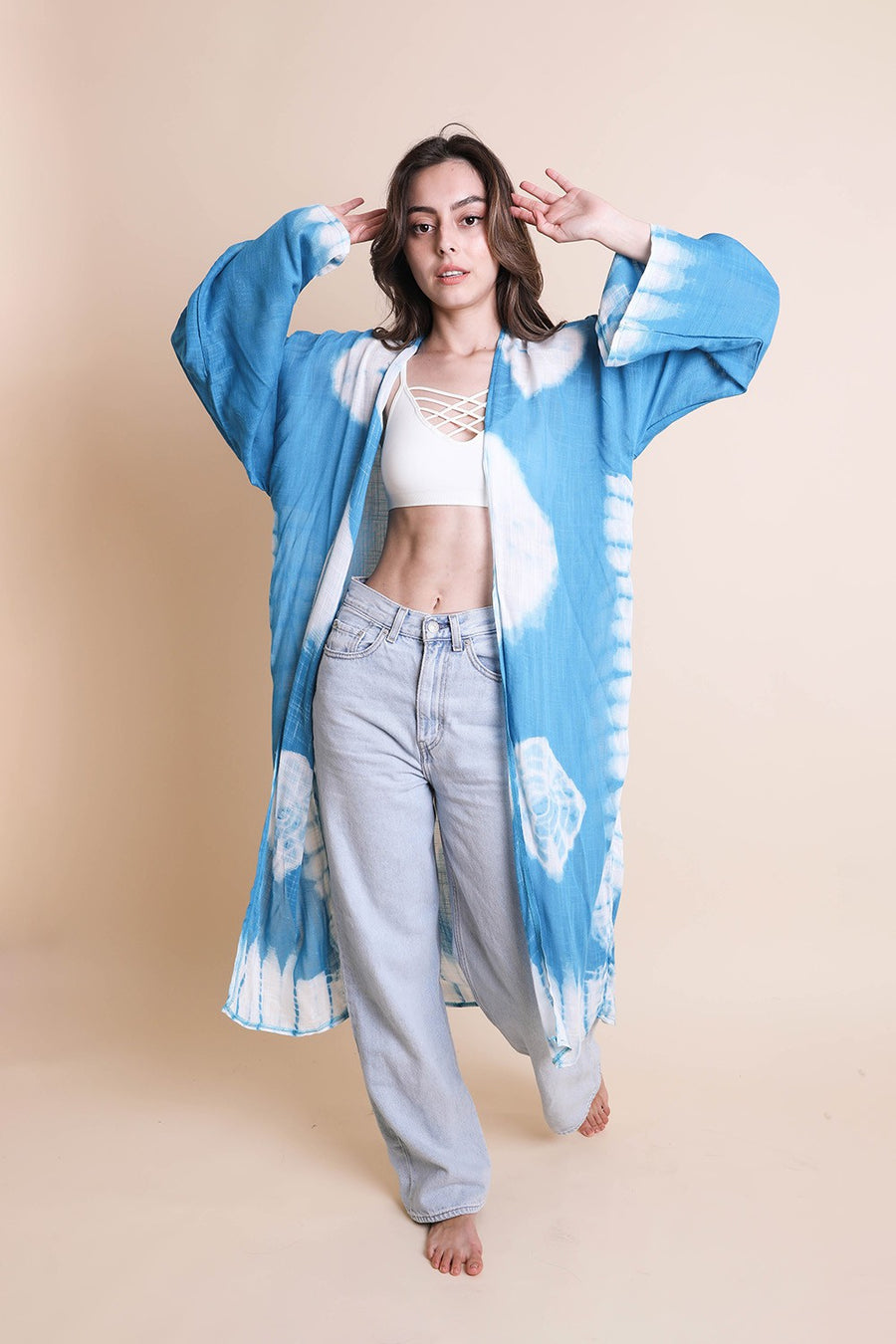 Tie-dye Longline Kimono