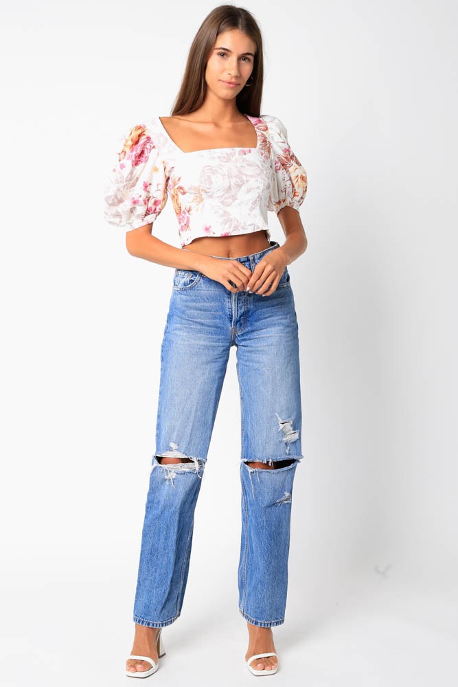 Macey Floral Top