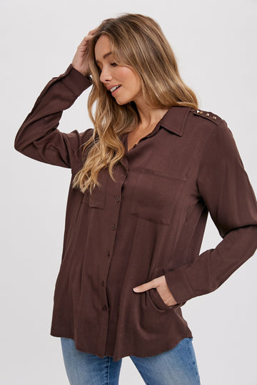Studded Button Up Shirt
