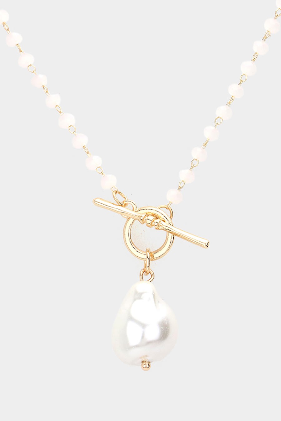 Pearl Pendant Toggle Necklace