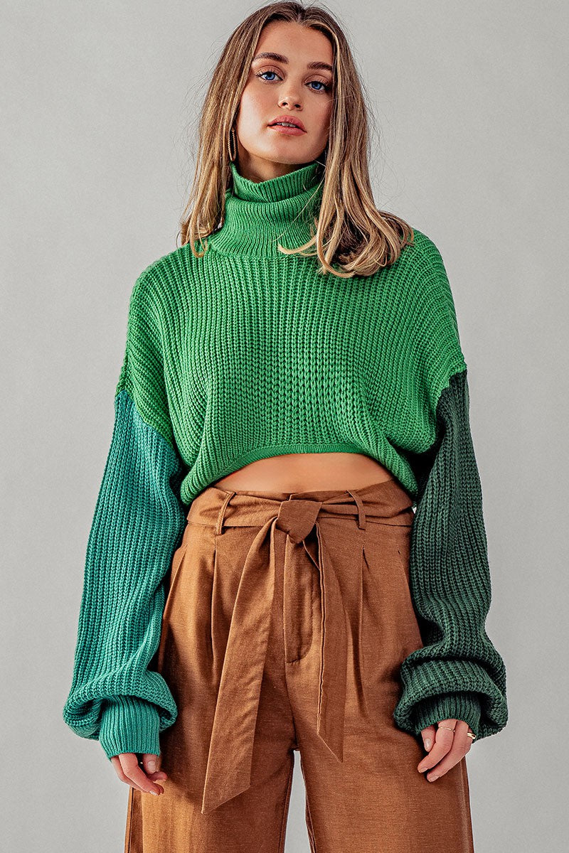 Waffle Knit Crop Sweater