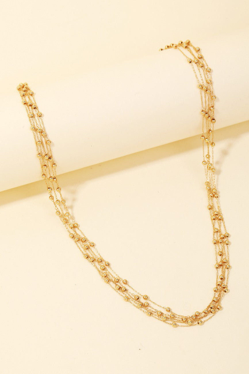 Layered Gold Bead Necklace