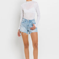 High Rise Distressed Short