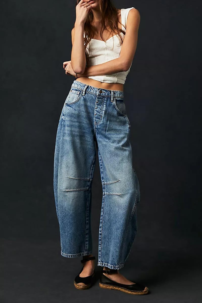 Low Rise Barrel Denim
