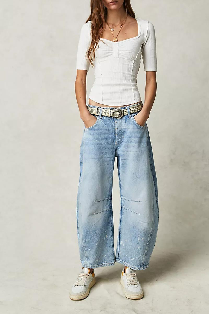 Low Rise Barrel Denim