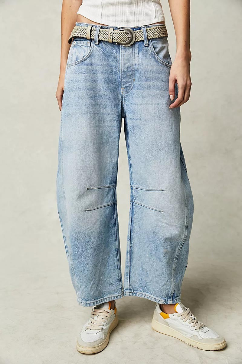Low Rise Barrel Denim