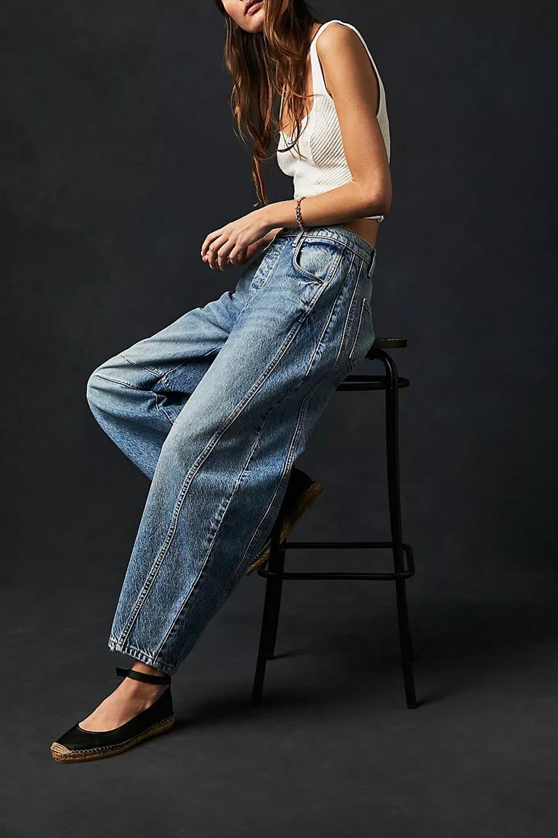 Low Rise Barrel Denim