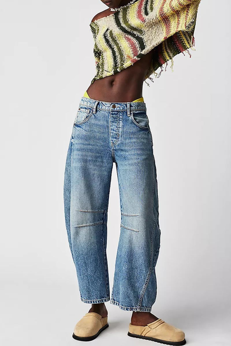 Low Rise Barrel Denim