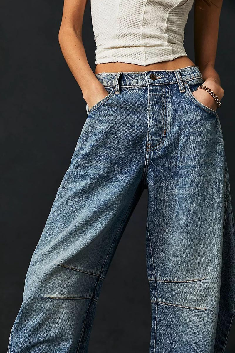 Low Rise Barrel Denim