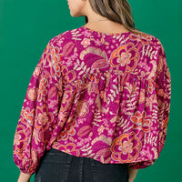 Berry Floral Blouse