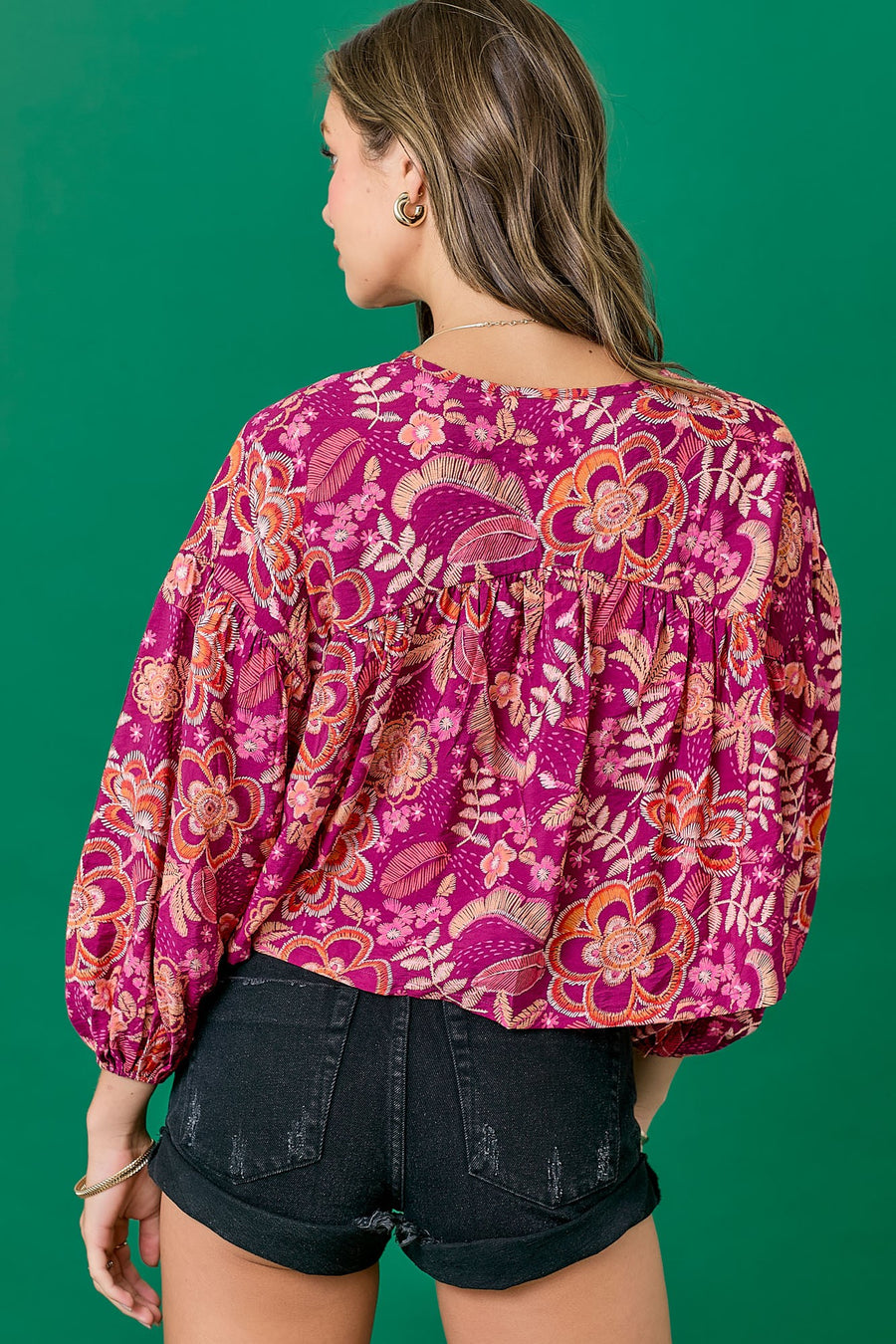 Berry Floral Blouse