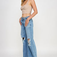 Crossover Wide Leg Jean