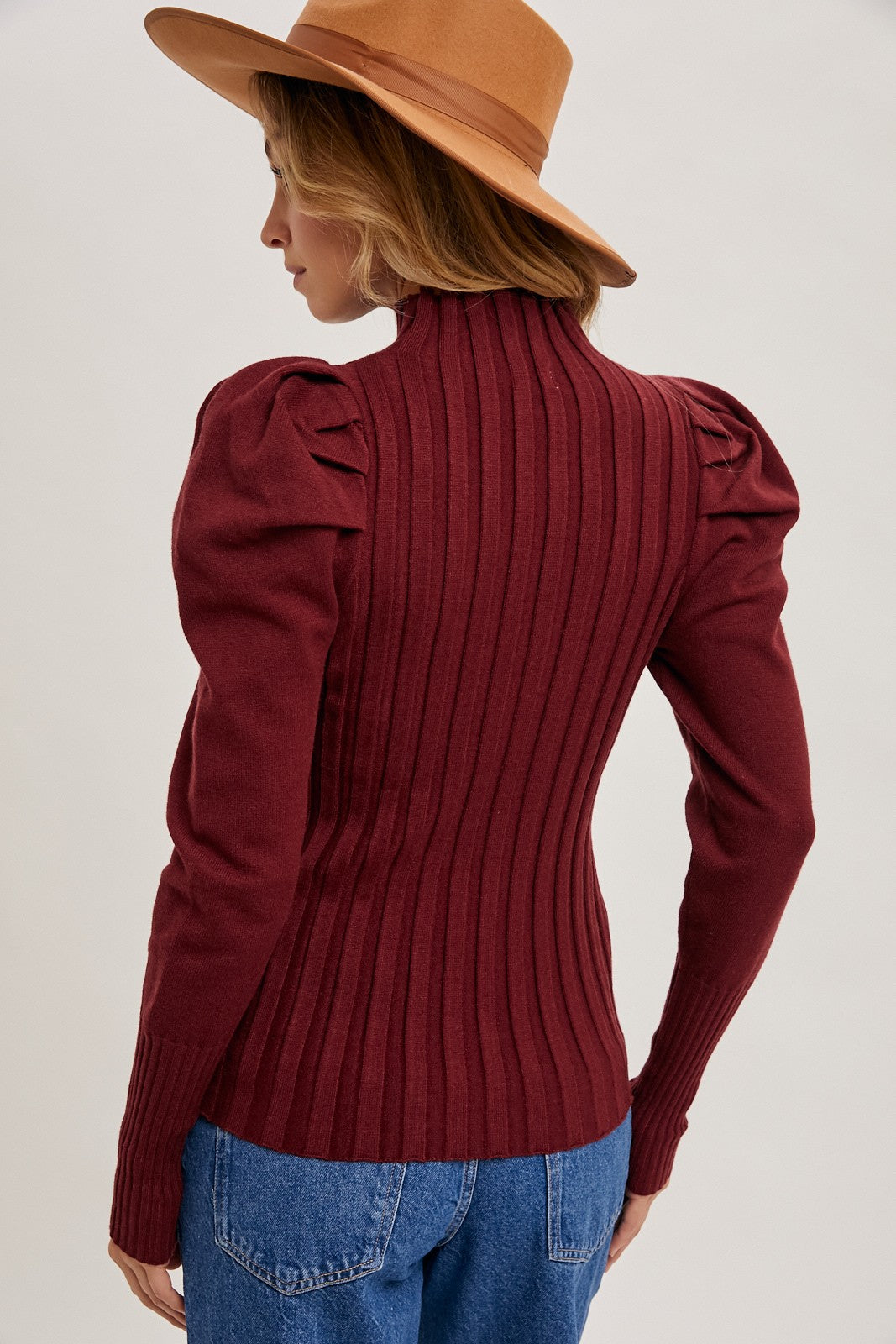 Puff Sleeve Knit Top