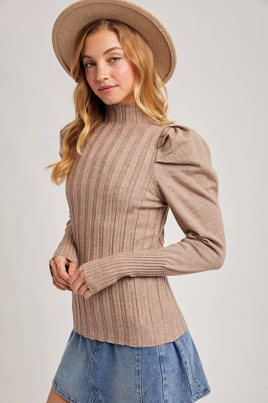 Puff Sleeve Knit Top