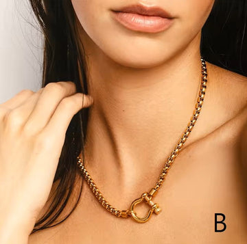 Gold Carabiner Necklace