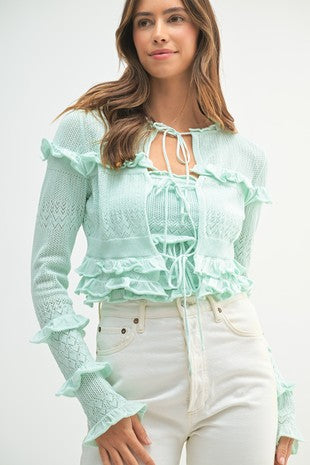 Crochet Ruffle Tube Top Set