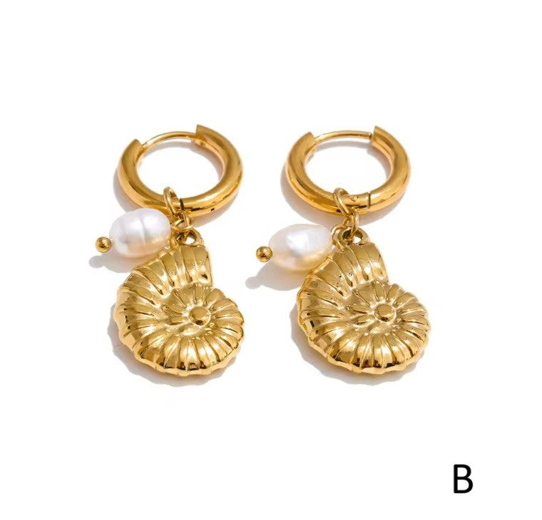 Pearl Shell Hoops