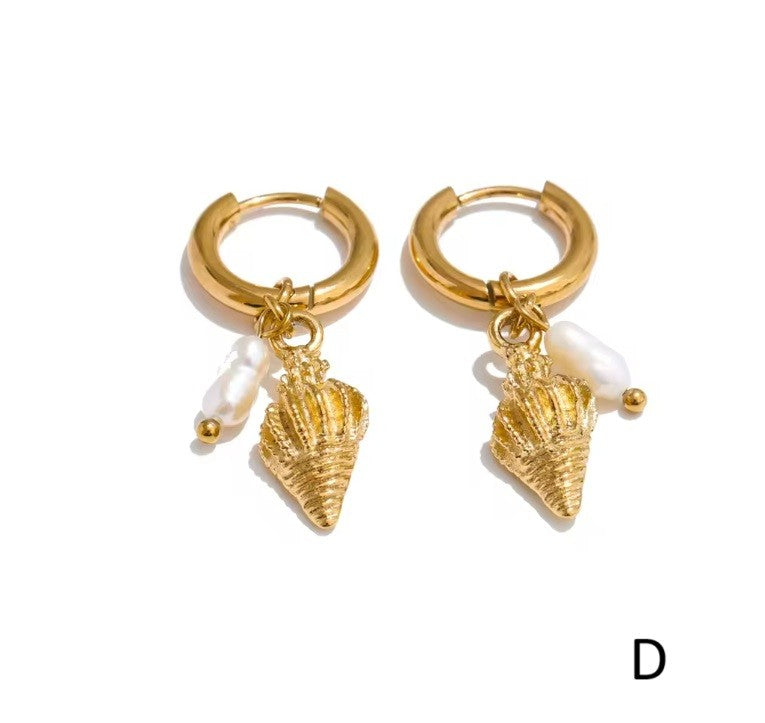 Pearl Shell Hoops