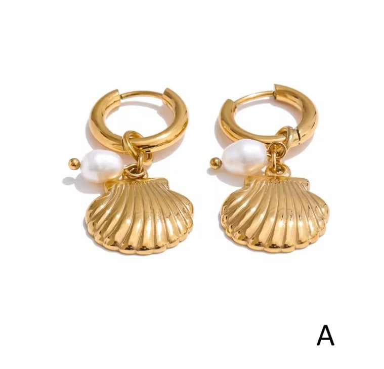 Pearl Shell Hoops