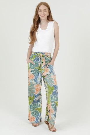 Tropical Tie Wide Leg Pants