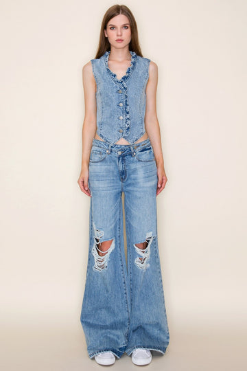 Crossover Wide Leg Jean