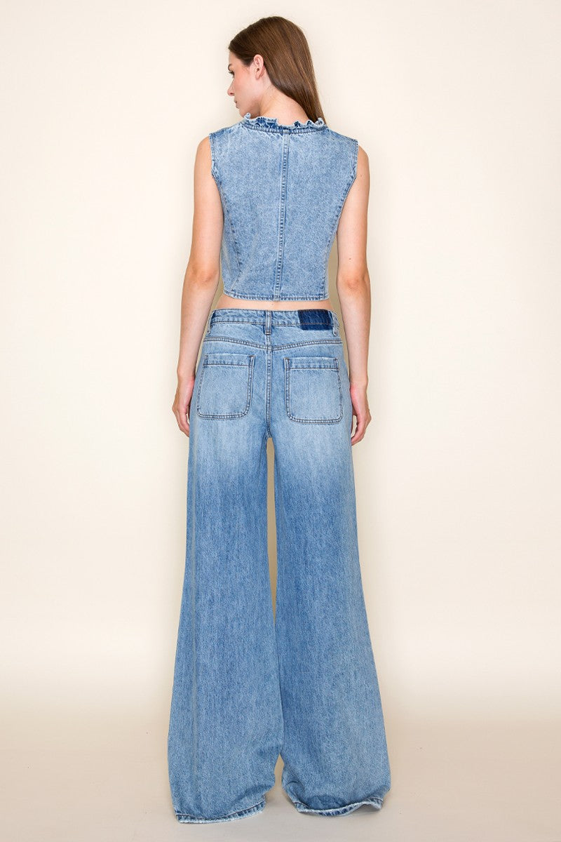 Crossover Wide Leg Jean
