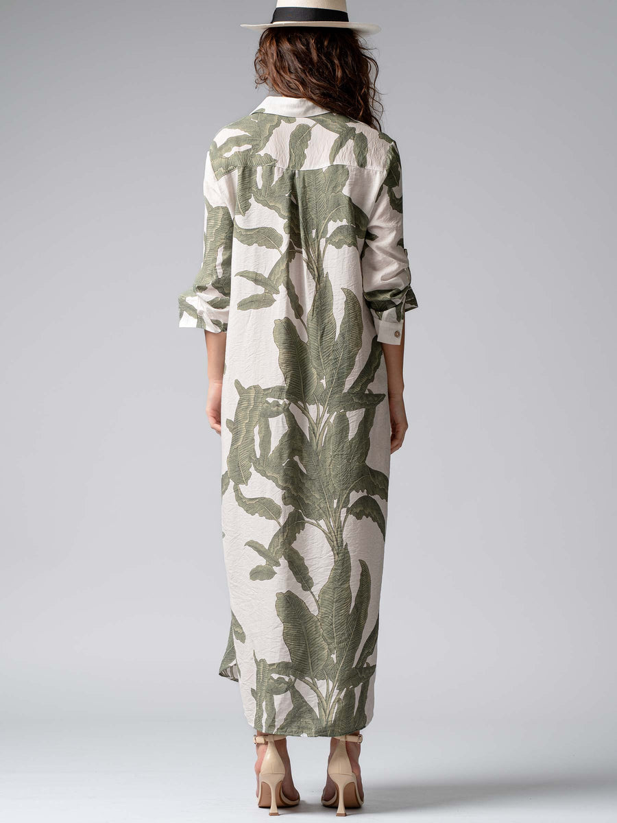 Palm Print Summer Dress