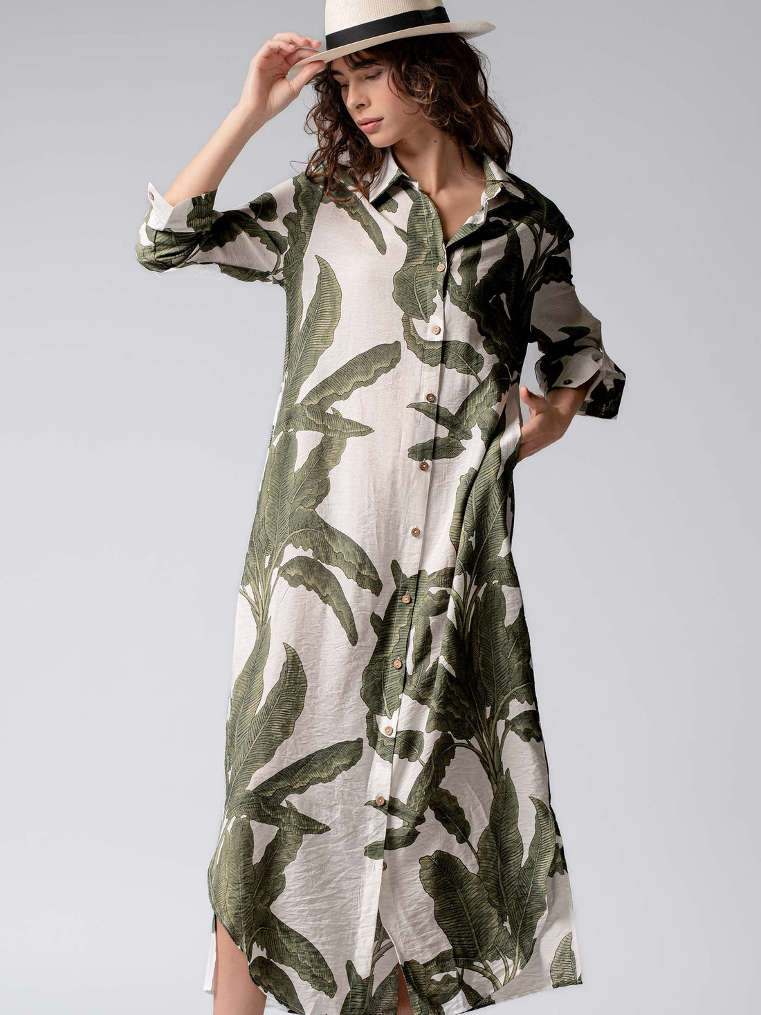 Palm Print Summer Dress