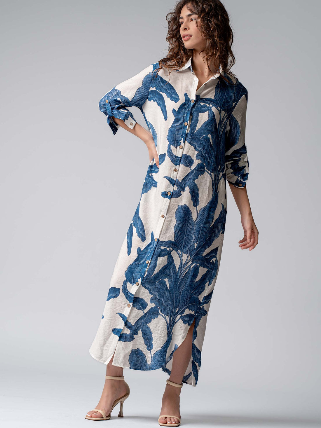 Palm Print Summer Dress
