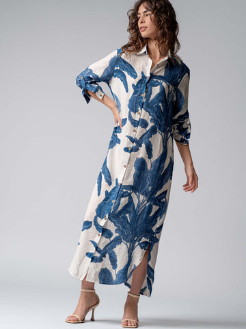 Palm Print Summer Dress