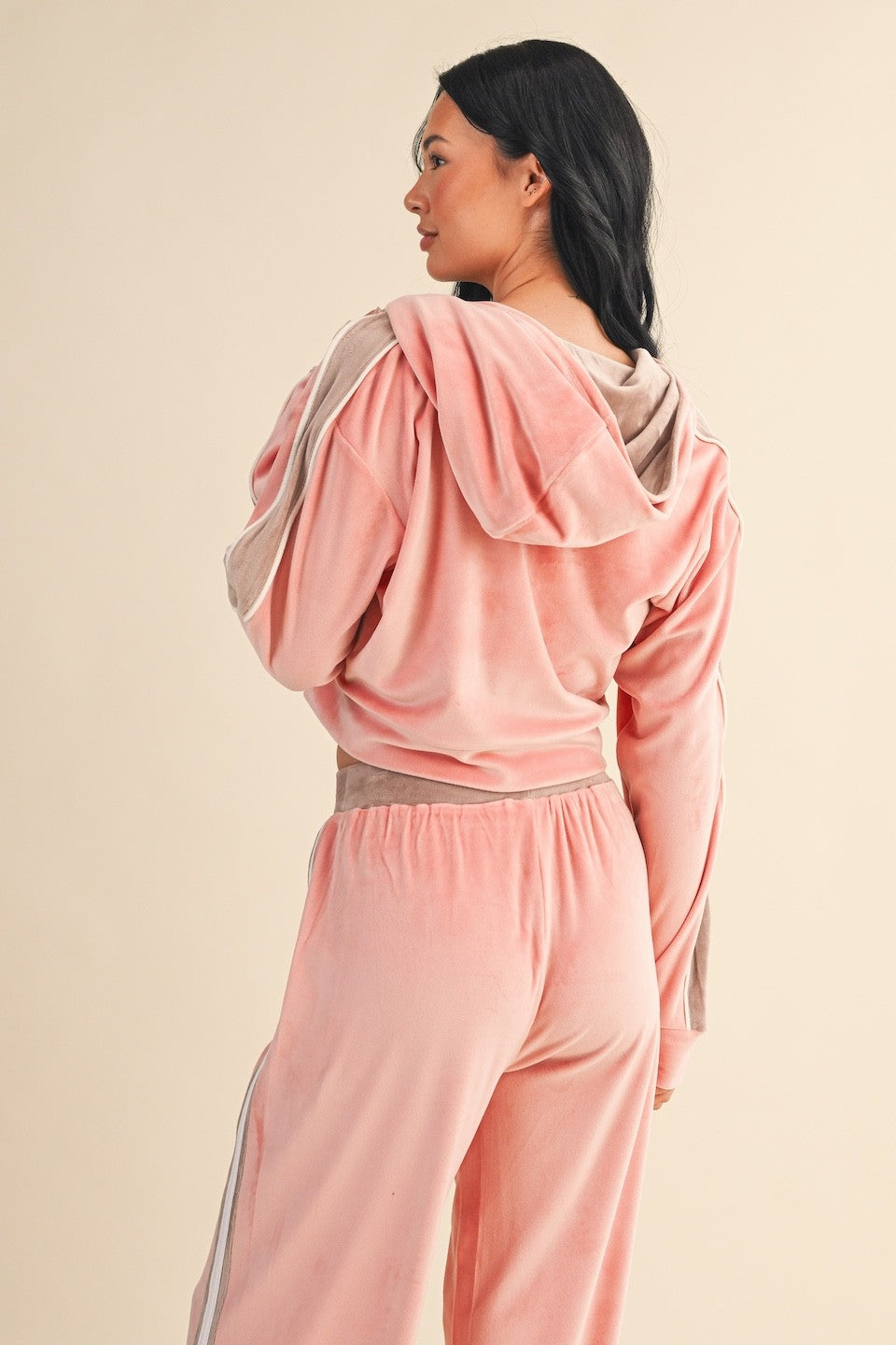 Velour Cropped Hoodie