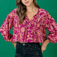 Berry Floral Blouse