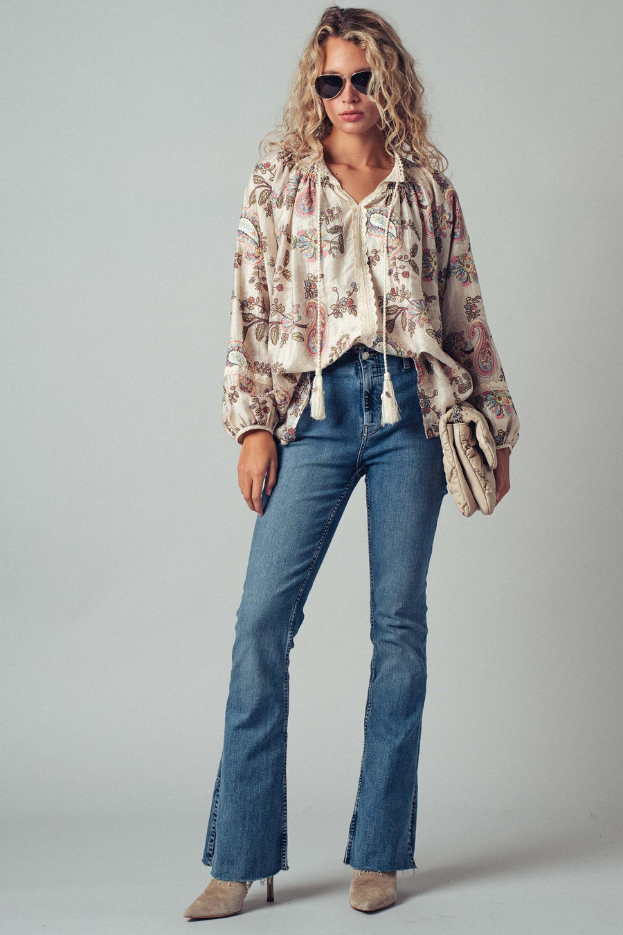 Paisley Embroidered Lace Blouse