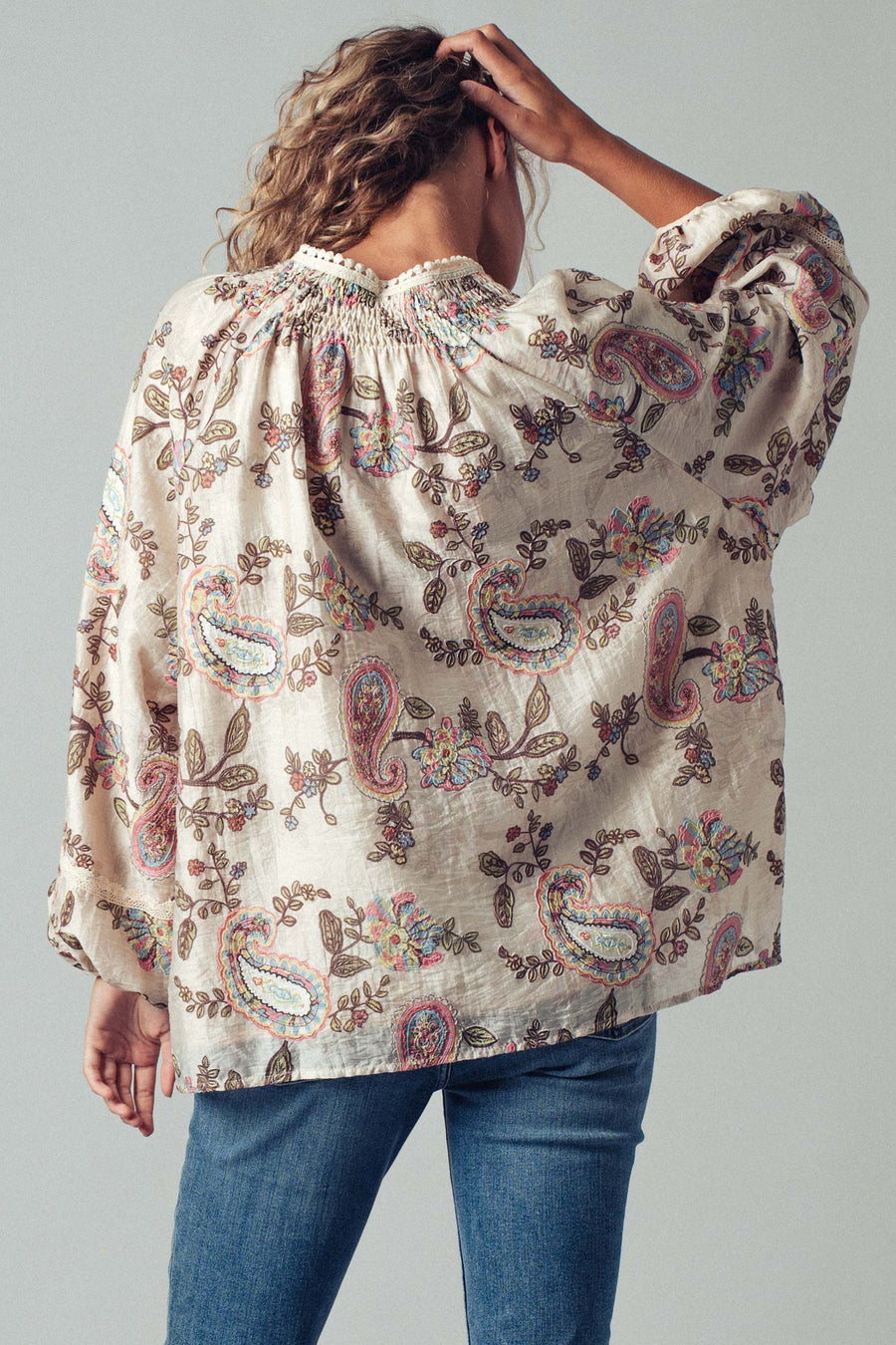Paisley Embroidered Lace Blouse