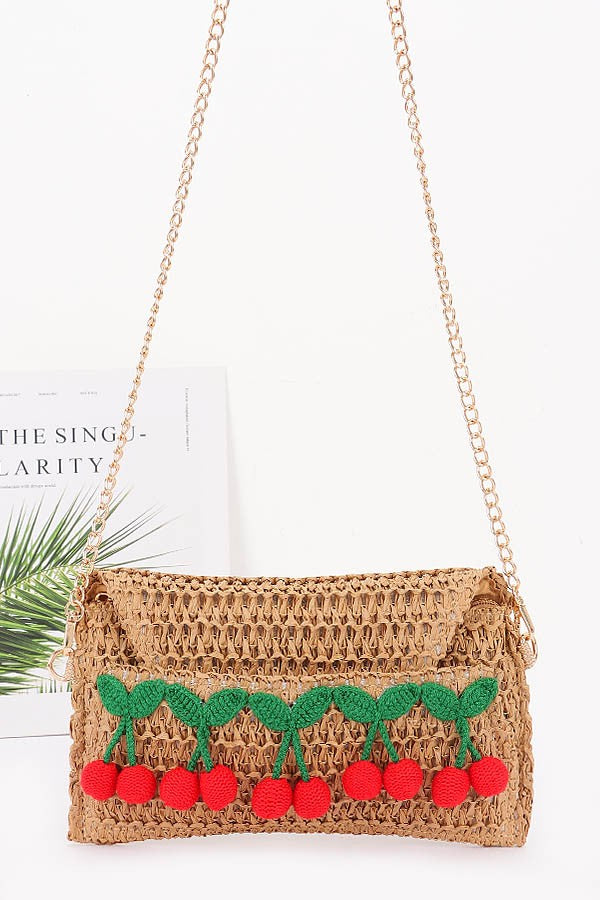 Straw Cherry Clutch