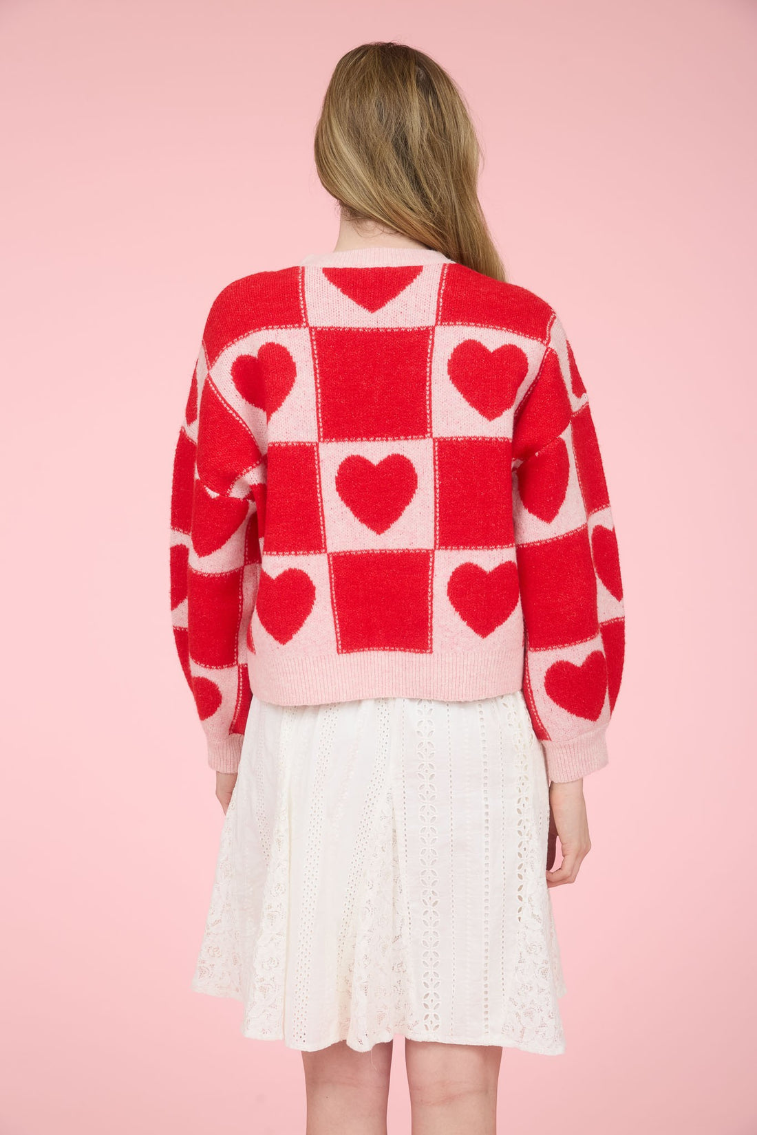 Heart Checkered Sweater