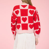 Heart Checkered Sweater