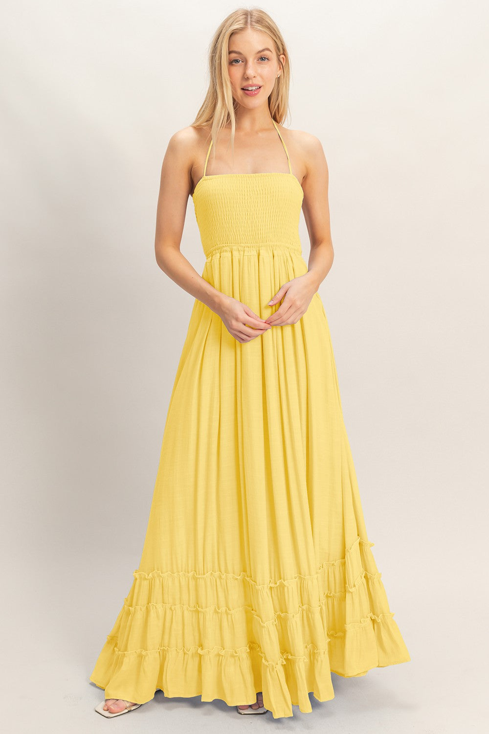 Smocked Halter Maxi