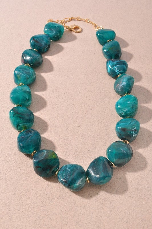 Chunky Marble Bead Necklace