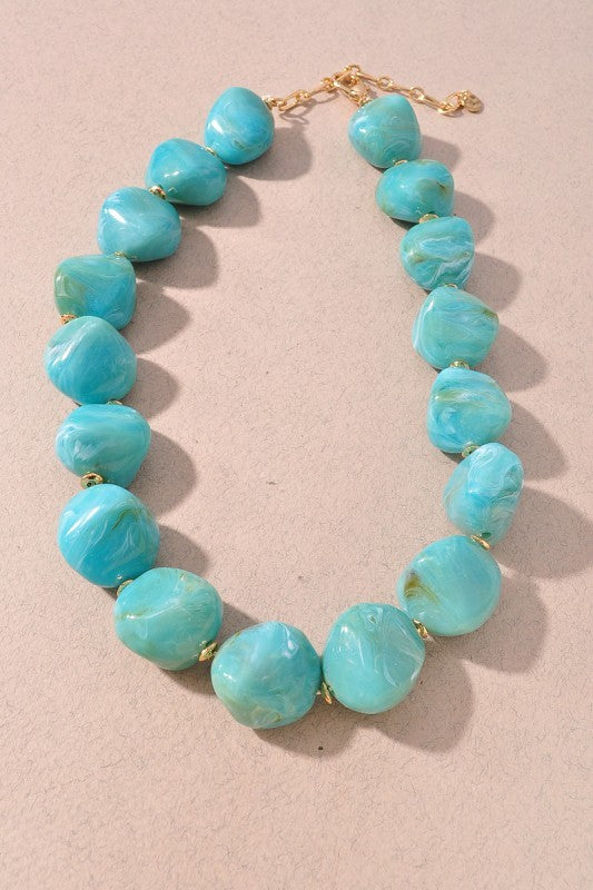 Chunky Marble Bead Necklace