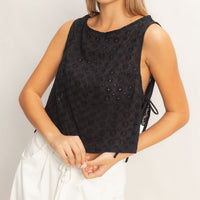 Sleeveless Eyelet Top