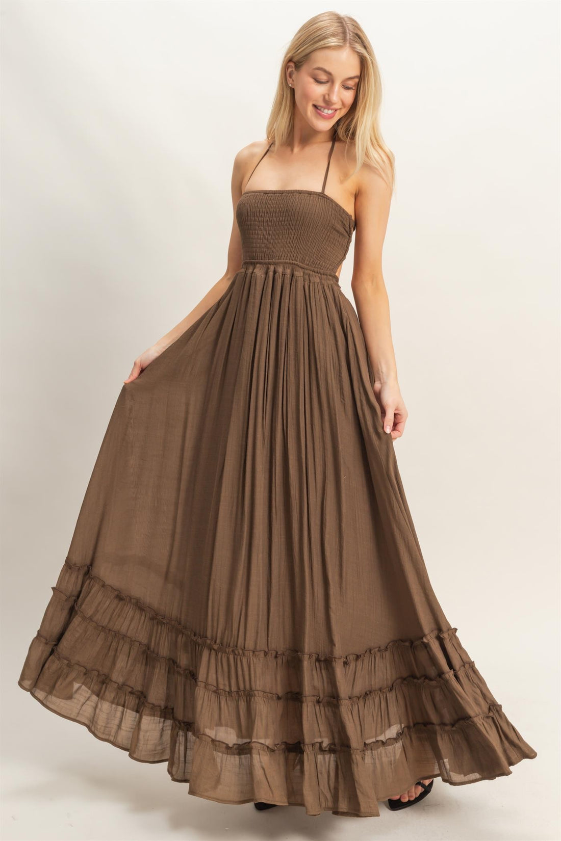 Smocked Halter Maxi