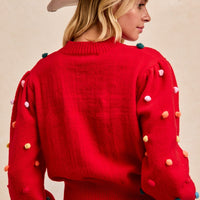 Pom Pom Knit Top