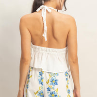 Textured Halter Tie Twist Top