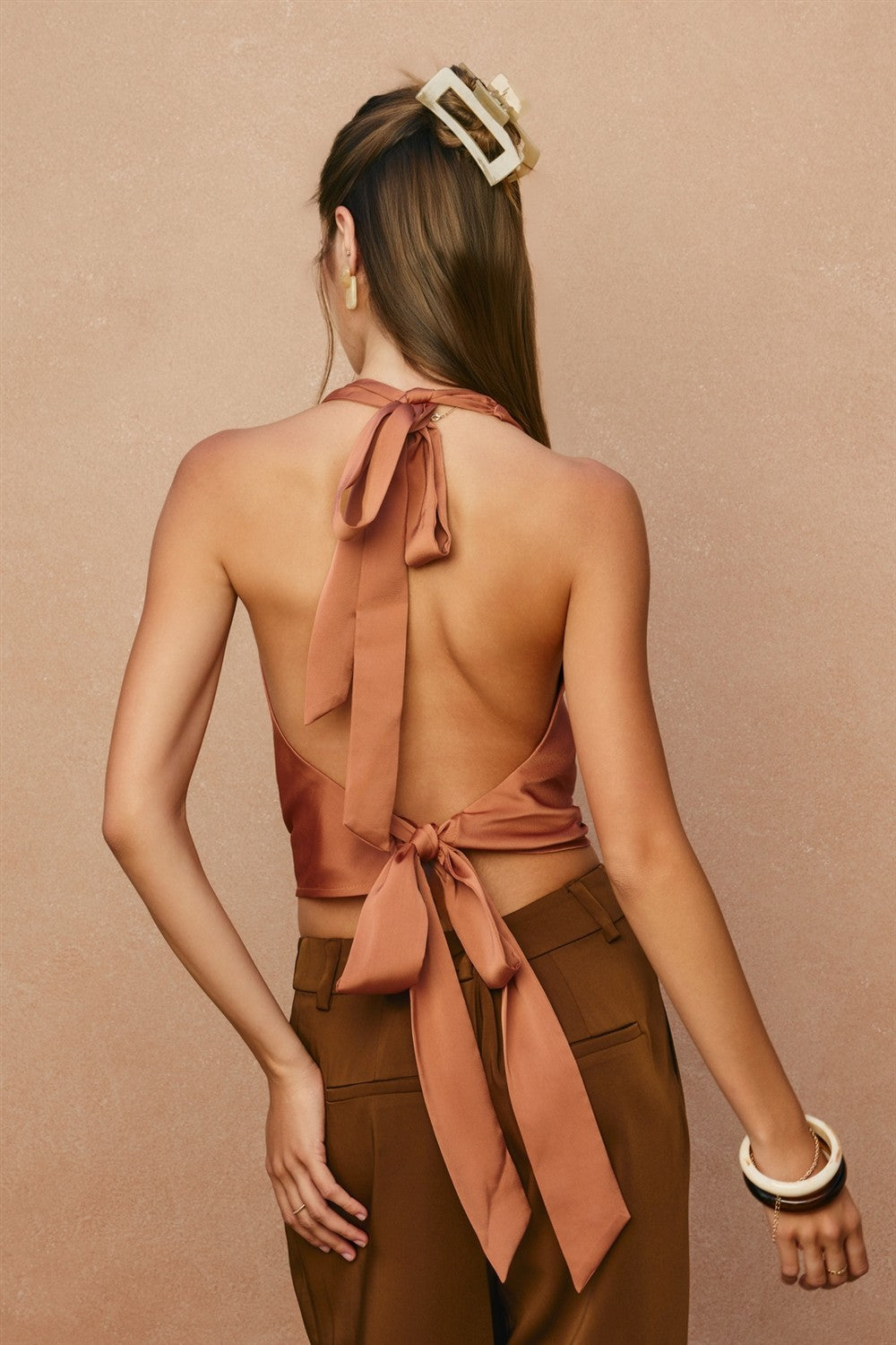 Satin Halter Neck Top