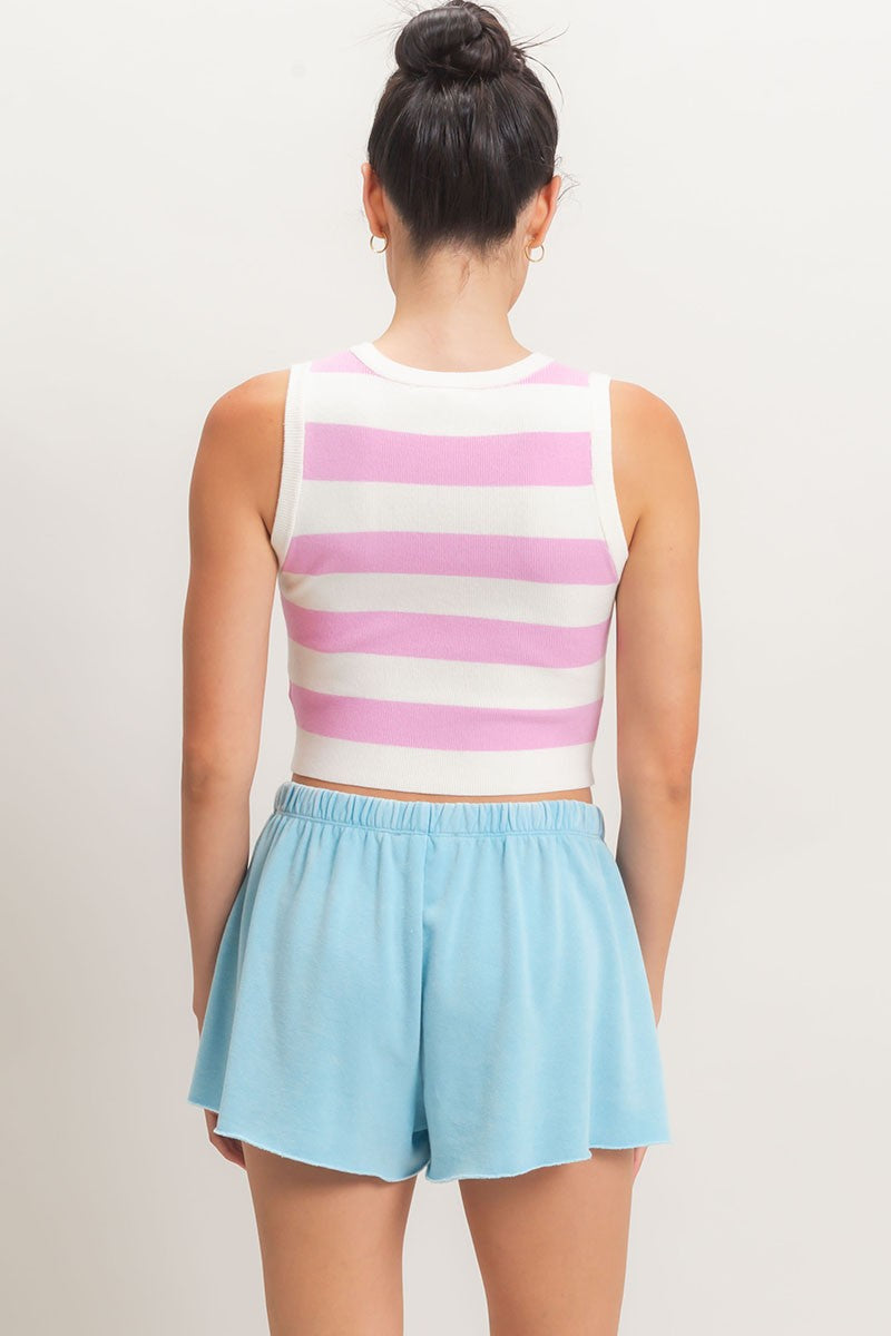 Striped Knit Crop Top