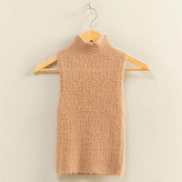 Fuzzy Knit High Neck Top